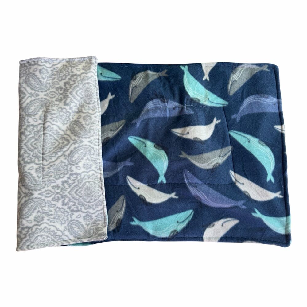 Guinea Pig Cage Liner Midwest Whales 24” x 47” Washable Fleece Reversible